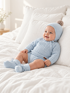 AW26 Mac Ilusion Baby Boy Blue Knitted 3 Piece Set