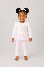 AW26 Pastels & Co Girls Pink Heart Tulle Leggings Set - Belle