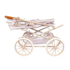 XL Reborn Dolls Pram White & Beige with Matching Bag & Parasol