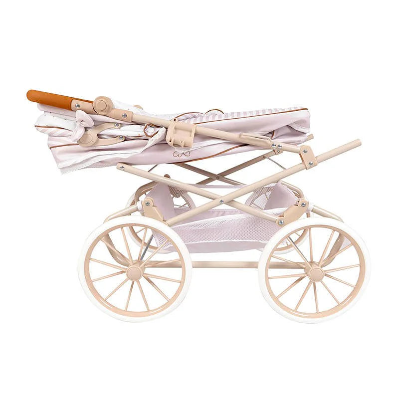 XL Reborn Dolls Pram White & Beige with Matching Bag & Parasol