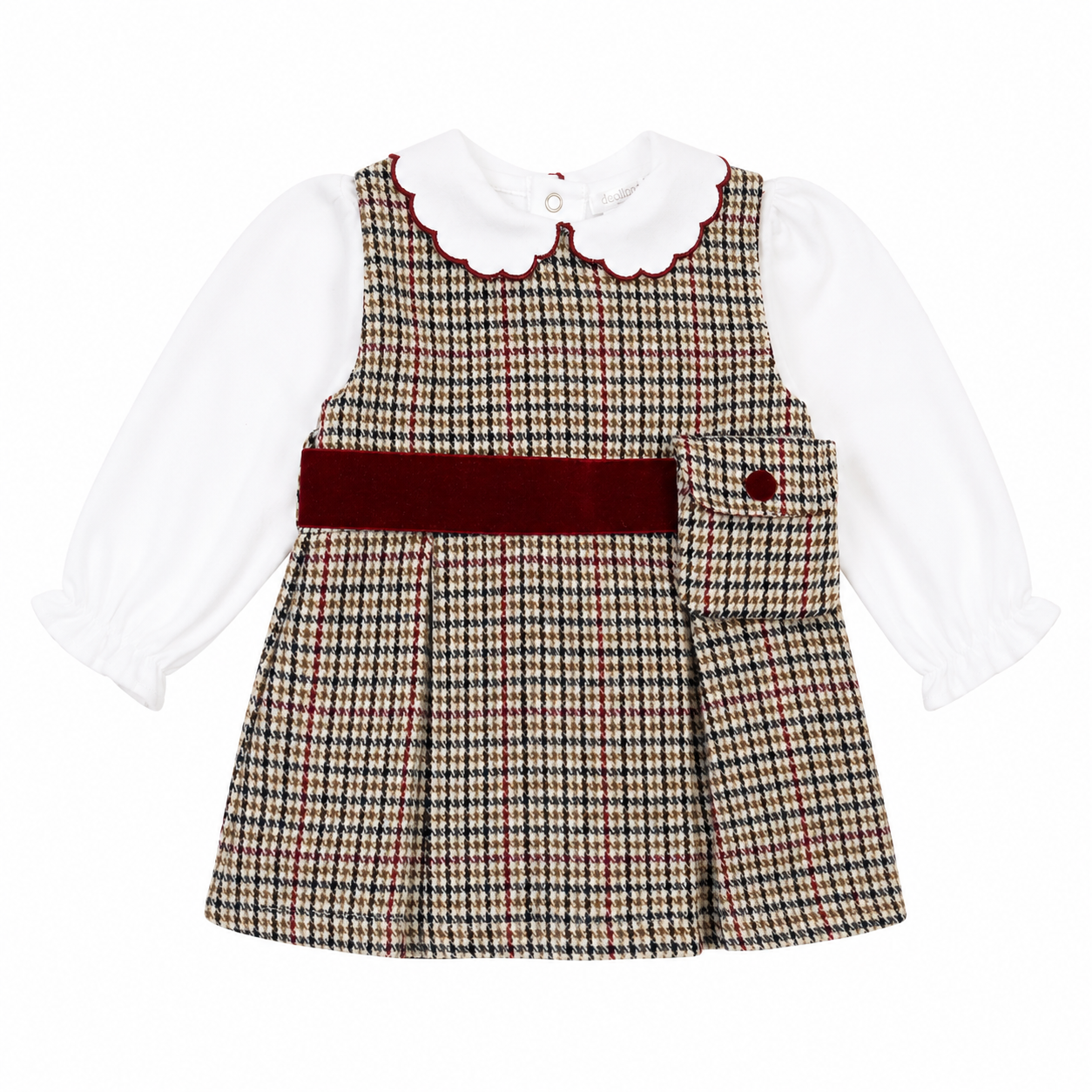 Pre Order AW26 Deolinda Girls Balmoral Pinafore Two-Piece Dress Set