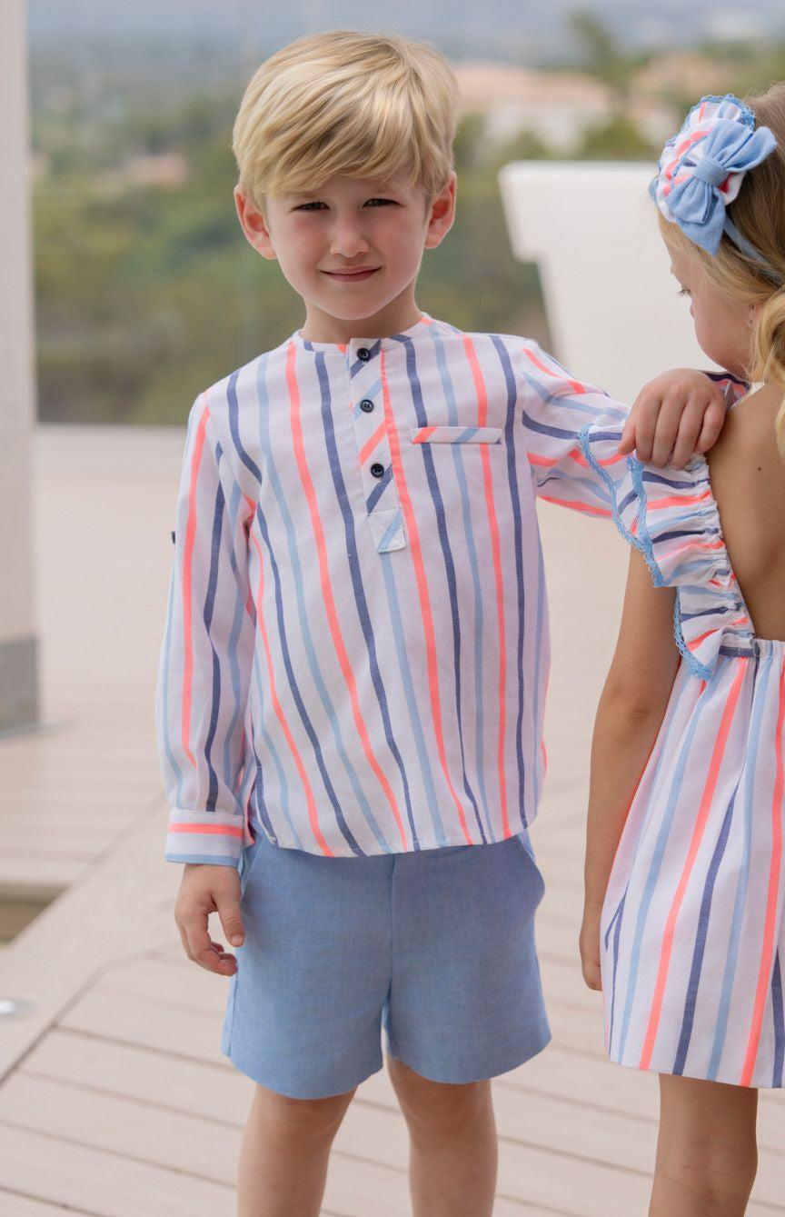 Miranda SS26 Boys Striped Shirt and Shorts Set