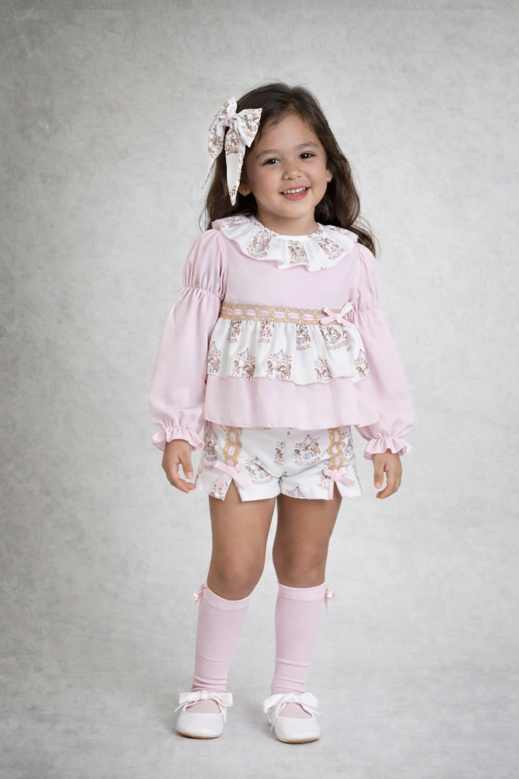 AW25 Babine Girls Pink Carousel Short Set