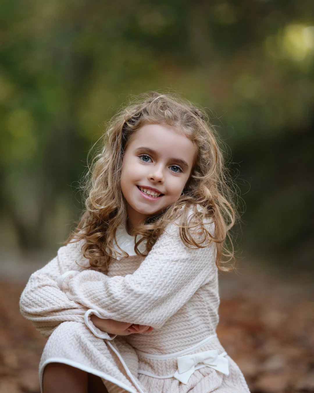 AW25 Deolinda Girls Beige Cable Dress