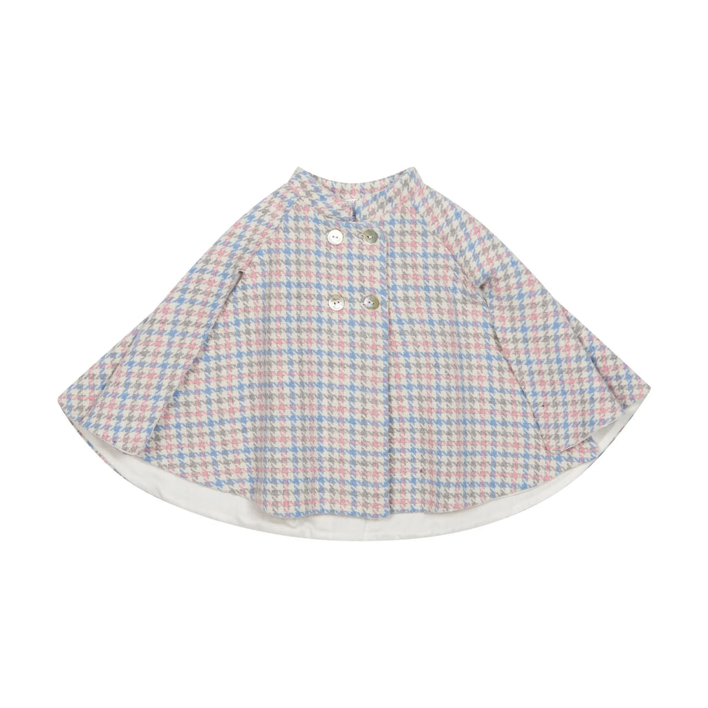 Pre Order AW26 Deolinda Pink & Blue Houndstooth Cape