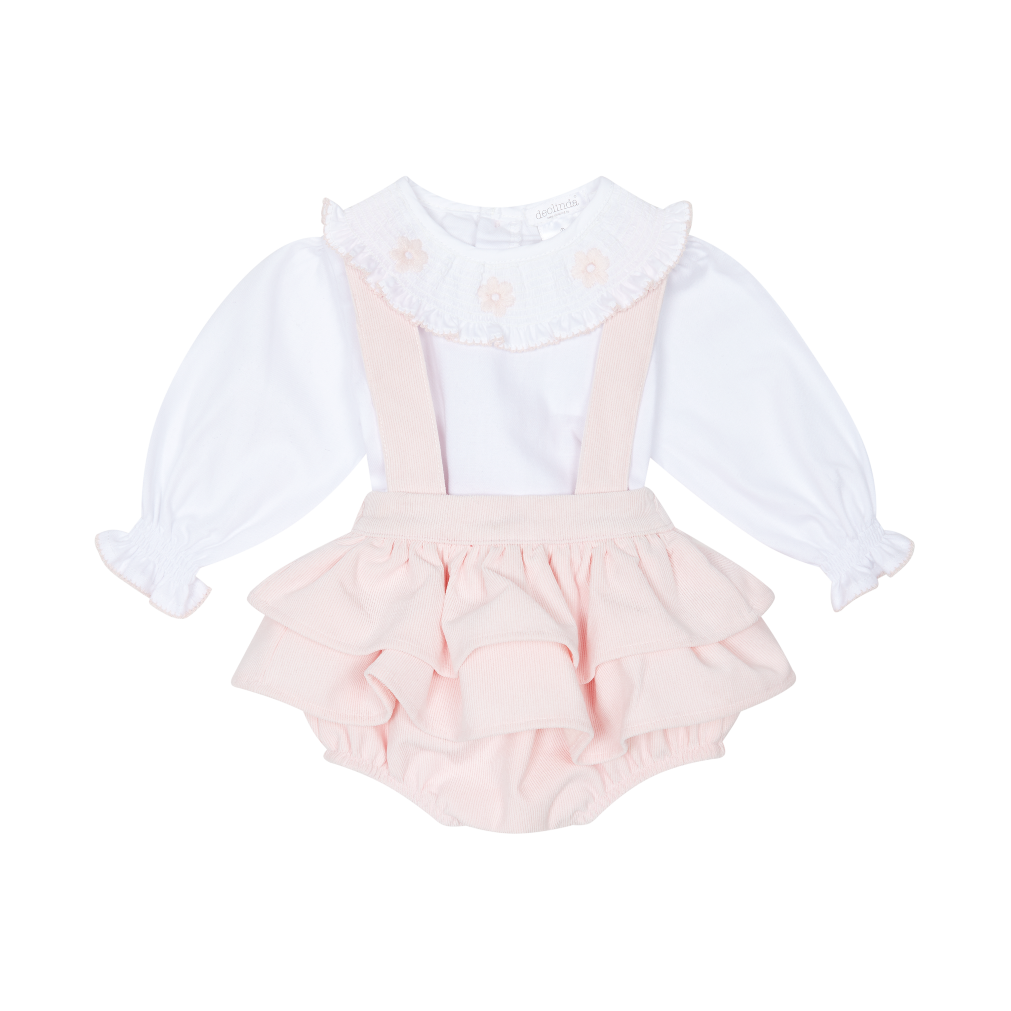 AW25 Deolinda Baby Girls Pink Ruffle Bloomer Set