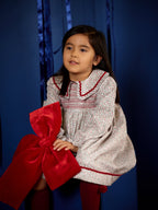 AW26 Deolinda Girls Red Smocked Floral Dress