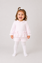 AW26 Pastels & Co Girls Pink Chevron Short Set - Kacey