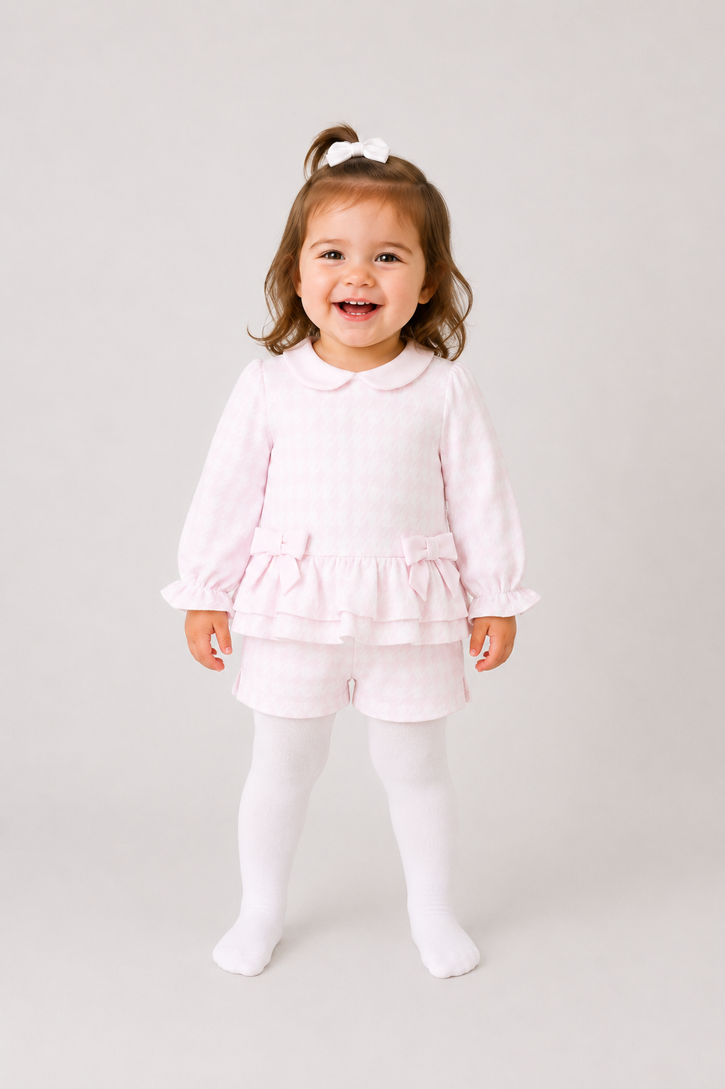 Pre Order Pastels & Co Girls Pink Chevron Kacey Short Set