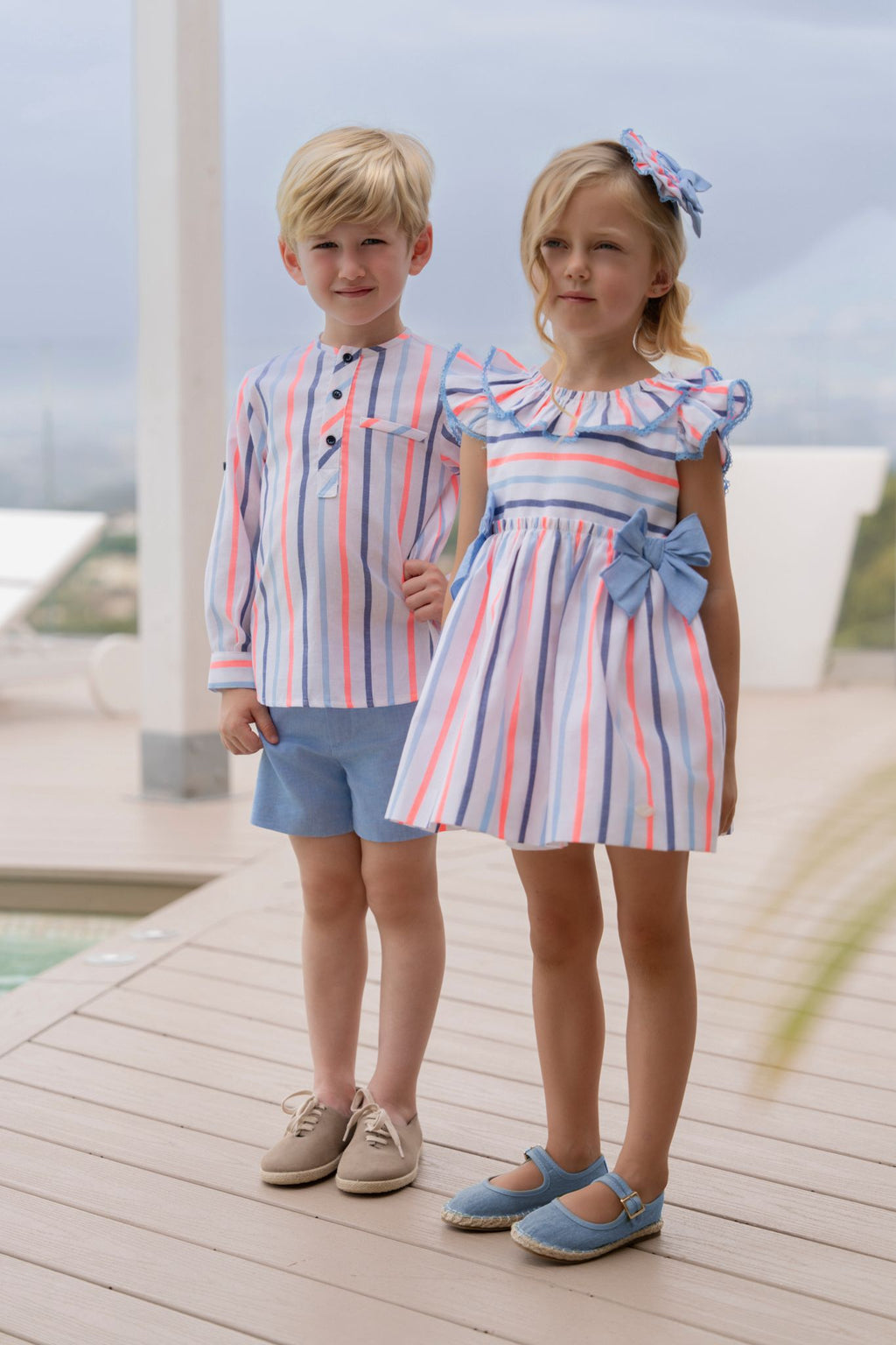 Miranda SS26 Boys Striped Shirt and Shorts Set