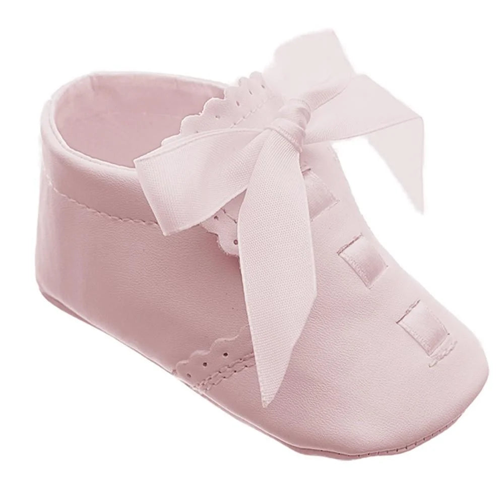 Sevva Baby Girls Leather Satin Bow Shoe 4 COLOURS - Elliot