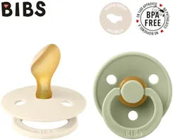 BIBS Colour Anatomical 2 Pack Latex Size 2 – Ivory & Sage [2211416]