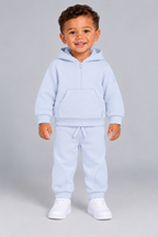 AW26 Pastels & Co Boys Blue Hooded Quarter Zip Track Suit - Arran