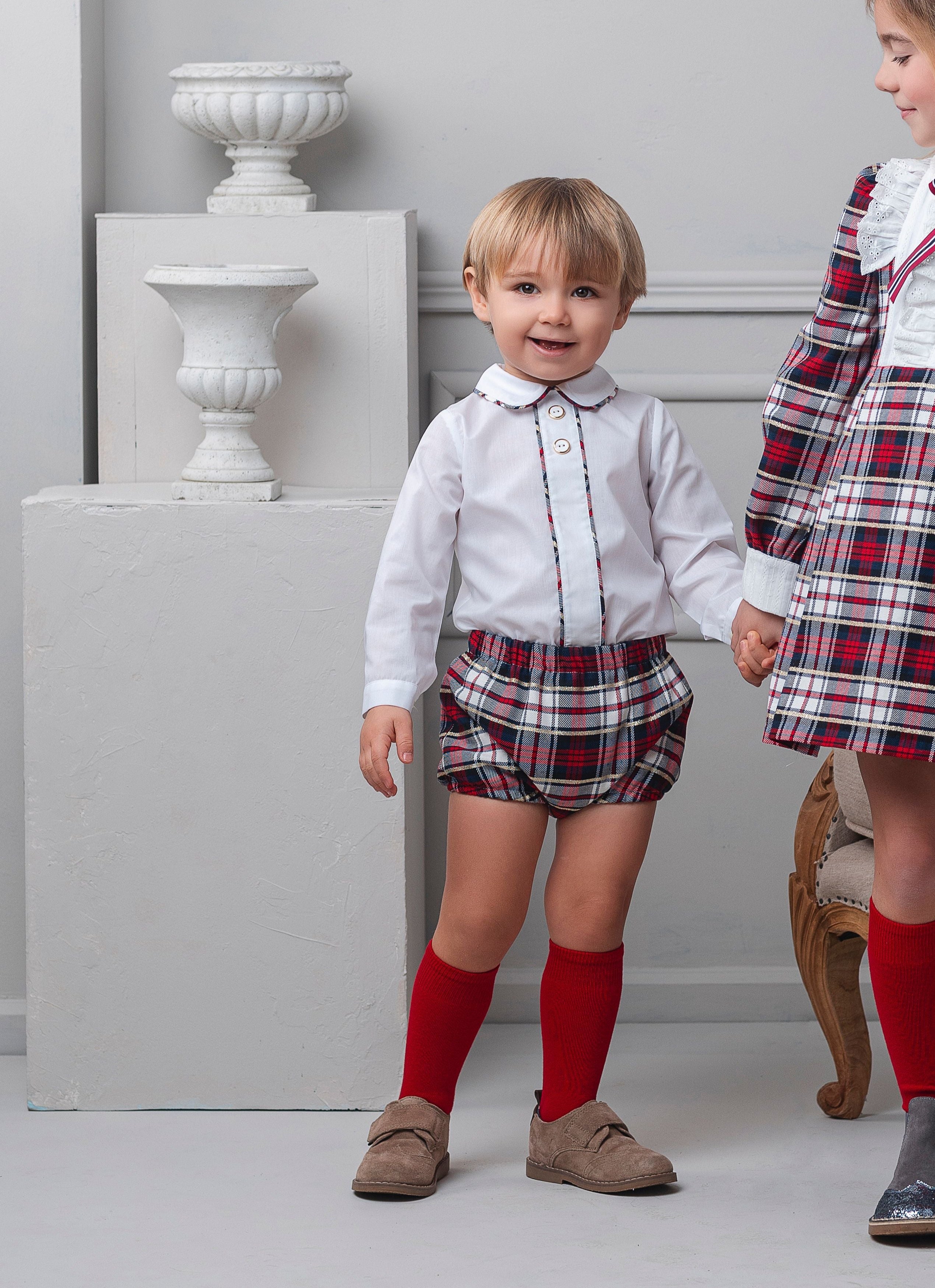 AW25 Rochy Baby Boys Tartan Print Jam Pants & Shirt Set 26731