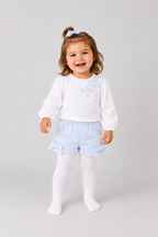 AW26 Pastels & Co Girls Blue Bow Short Set - Merida