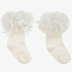 Baby Girls Tutu Ankle Socks - Ivory