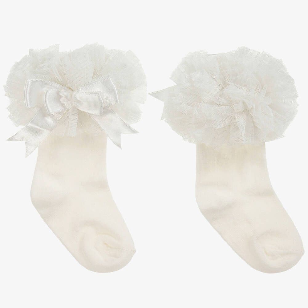 Baby Girls Tutu Ankle Socks - Ivory