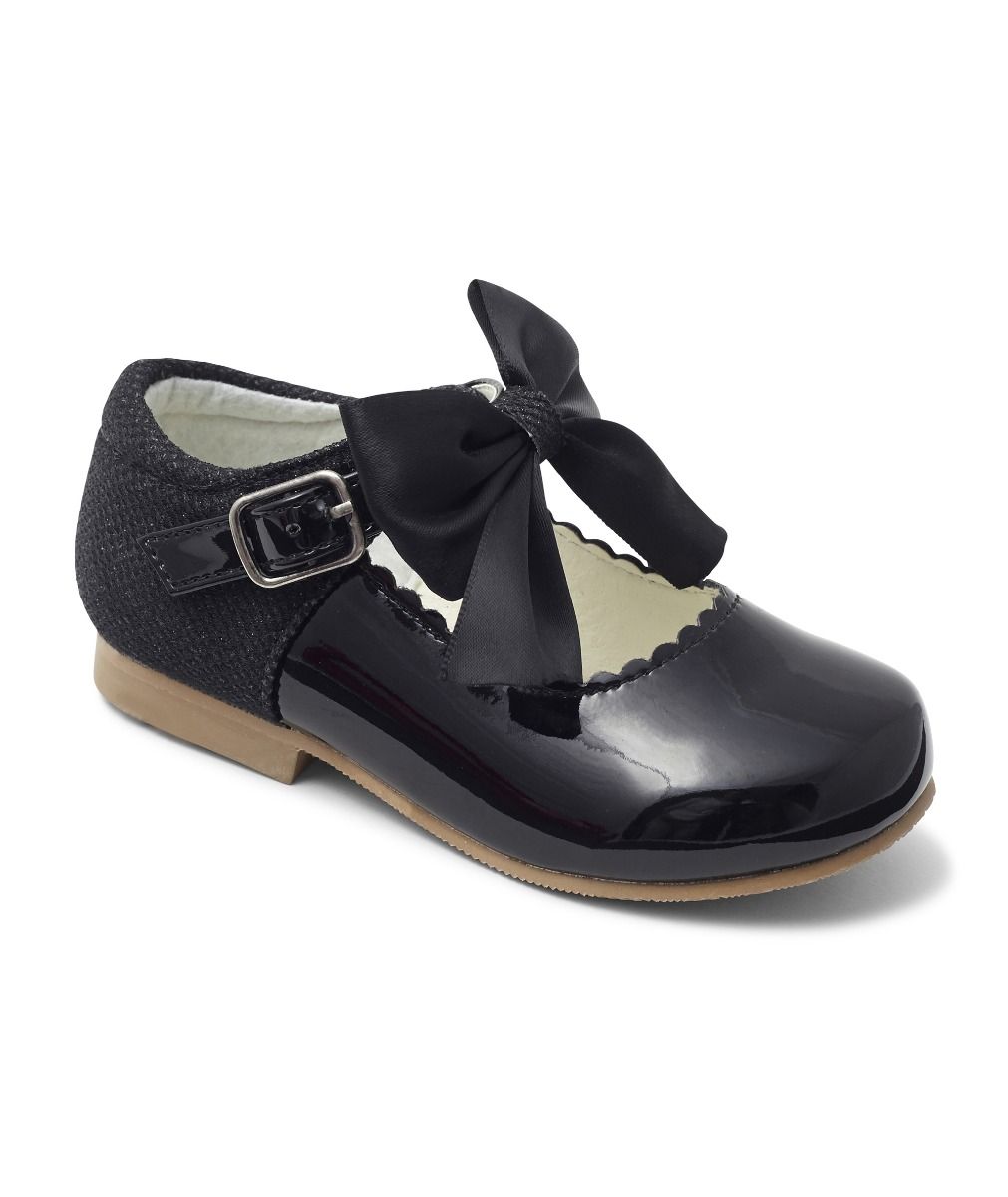 Sevva Girls Patent Leather Glitter Bow Mary Jane 7 COLOURS - Kristy