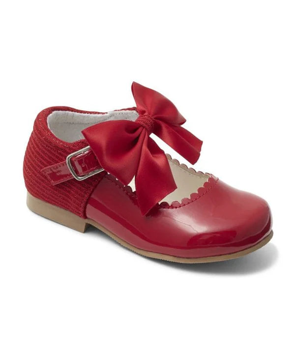 Sevva Girls Patent Leather Glitter Bow Mary Jane 7 COLOURS - Kristy
