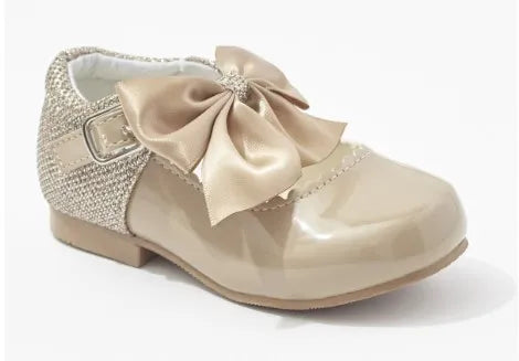 Sevva Girls Patent Leather Glitter Bow Mary Jane 7 COLOURS - Kristy