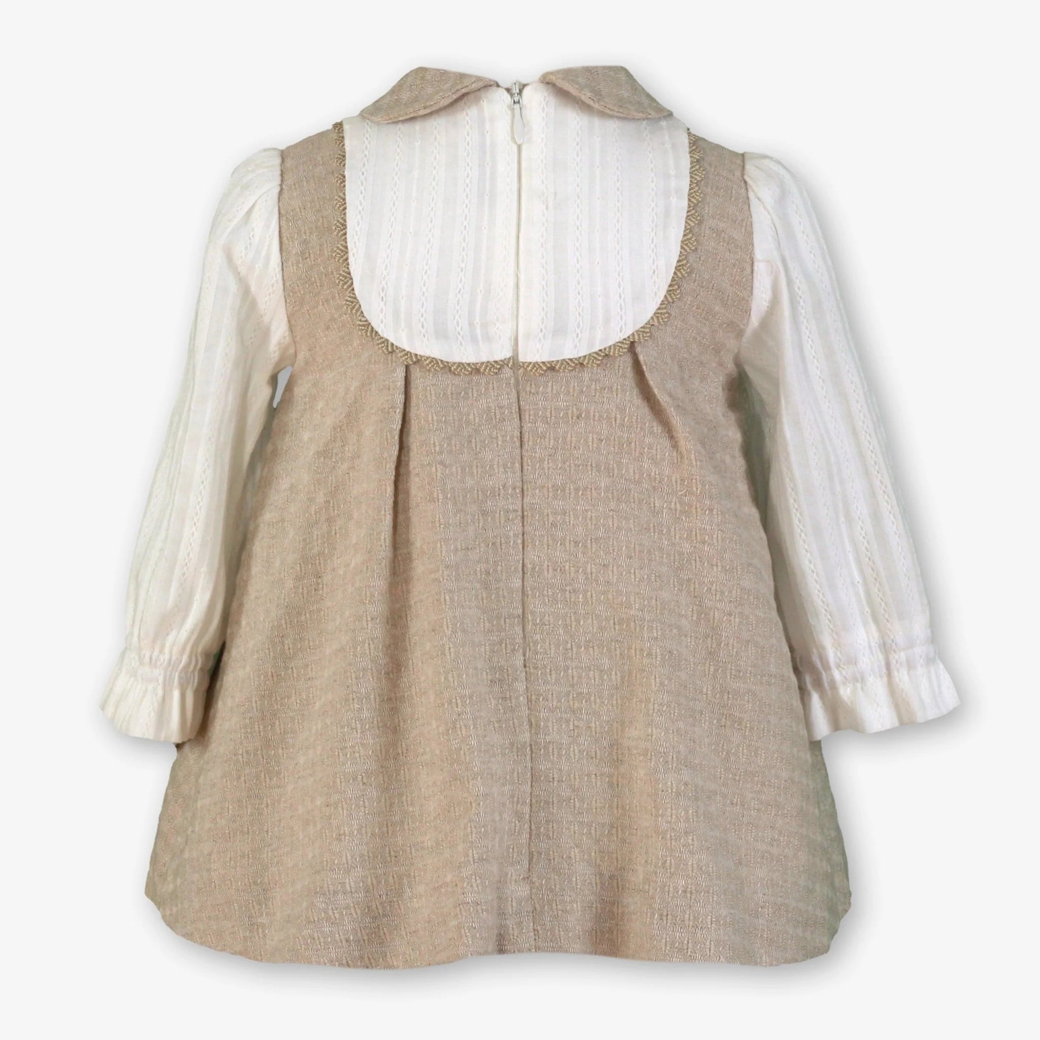 AW25 Miranda Baby Girls Cream and Beige Dress