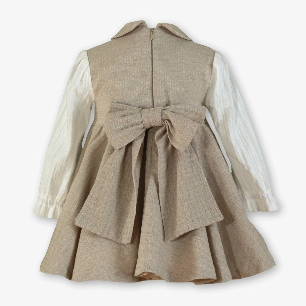AW25 Miranda Girls Cream and Beige Dress
