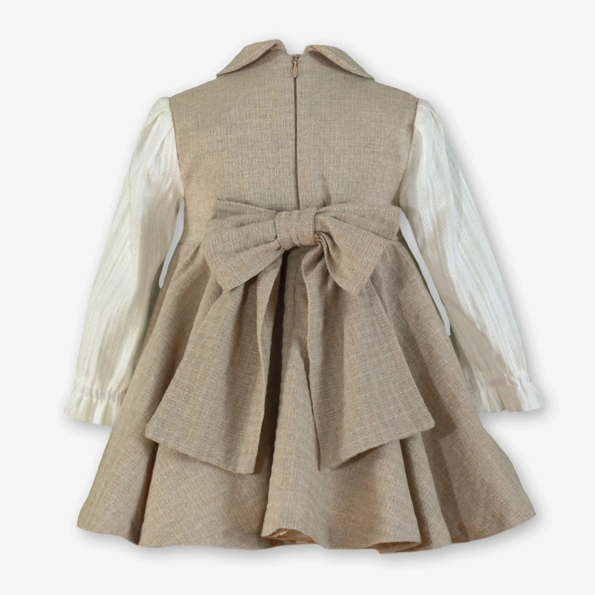 AW25 Miranda Girls Cream and Beige Dress