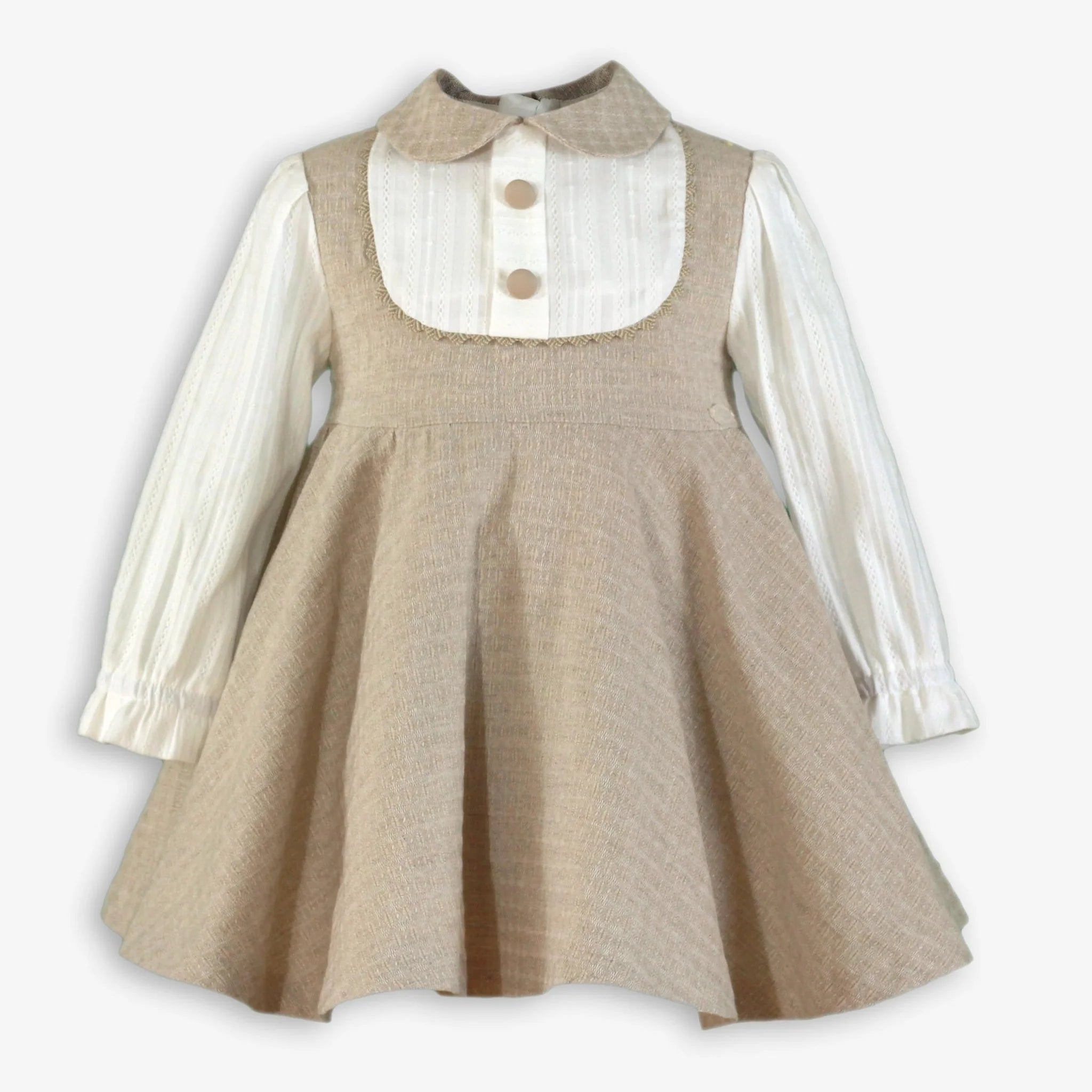 AW25 Miranda Girls Cream and Beige Dress