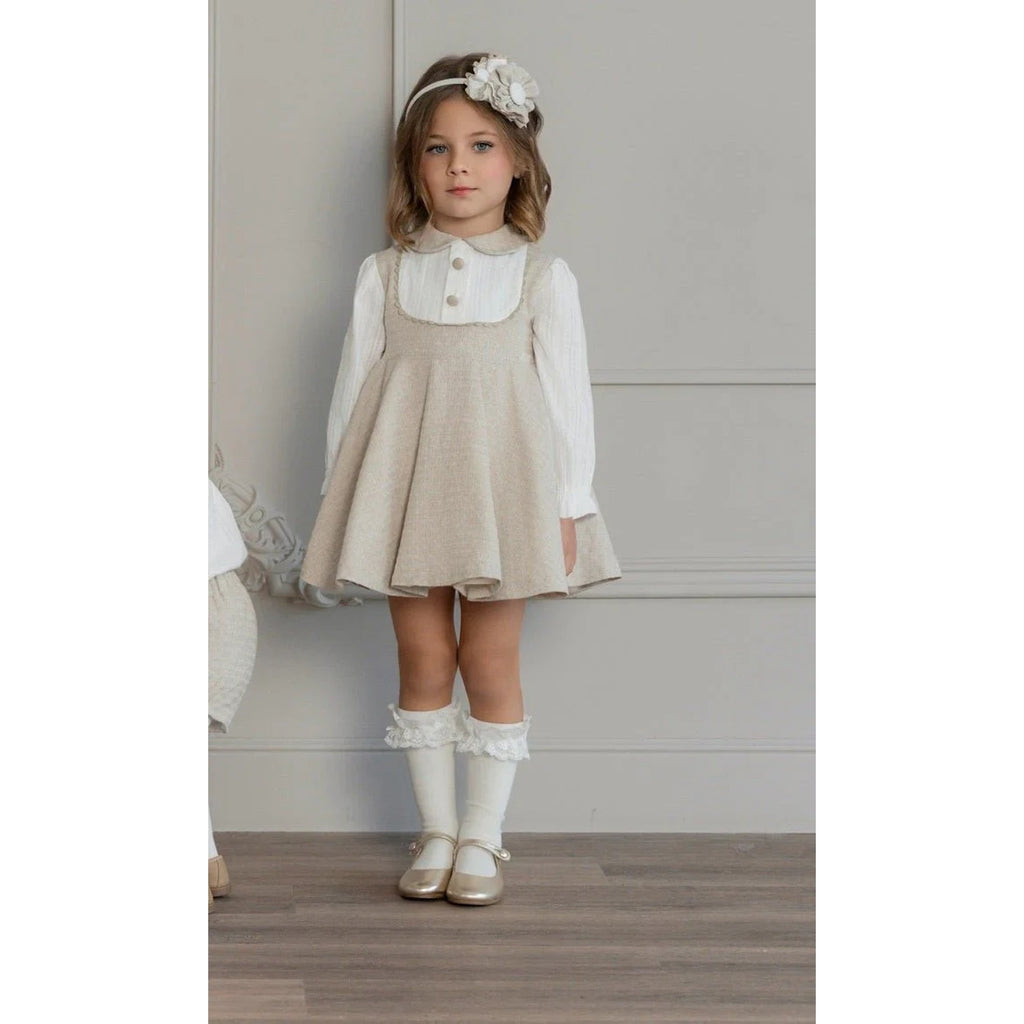 AW25 Miranda Girls Cream and Beige Dress