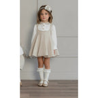 AW25 Miranda Girls Cream and Beige Dress