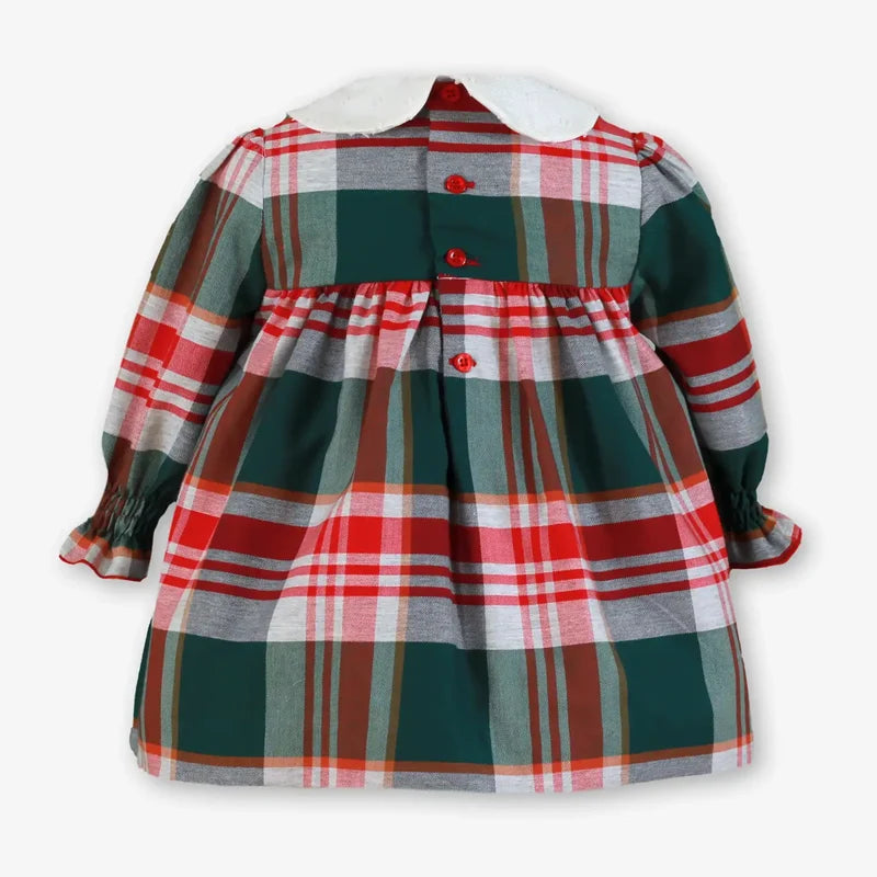 AW26 Miranda Girls Green & Red Plaid Dress