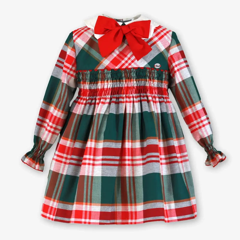 AW26 Miranda Girls Plaid Green Dress