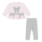 AW26 Pastels & Co Girls Pink & Charcoal Leggings Set - Shania
