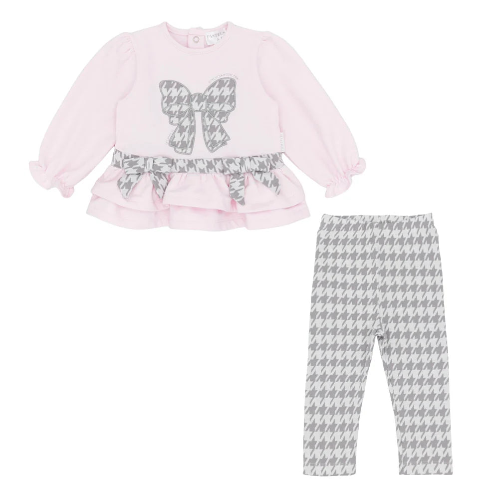 Pre Order Pastels & Co Girls Pink & Charcoal Leggings Set