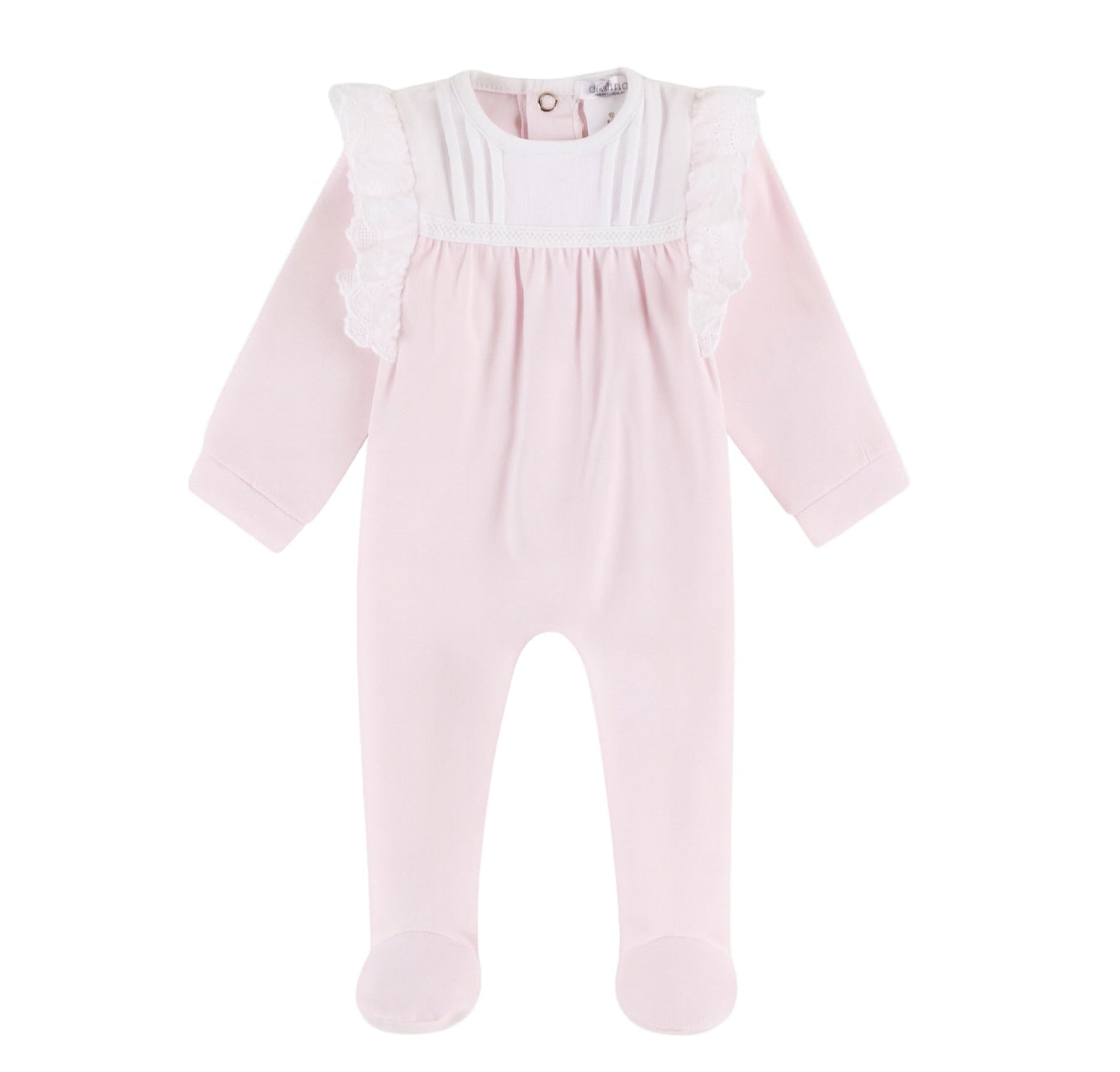Deolinda Baby Girls Pink and White Babygrow DBV23313