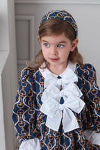 PRE ORDER AW25 Rochy Girls Vintage Navy and Gold Chains Dress 26711