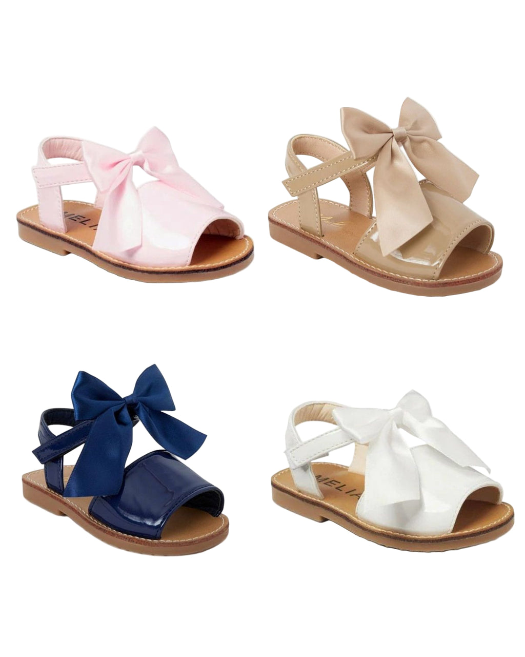 Sevva Girls Patent Detachable Bow Sandal 3 COLOURS - Martina