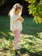 AW25 Deolinda Baby Girls Cream & Pink Smocked Floral Romper