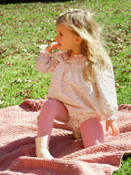 AW25 Deolinda Baby Girls Cream & Pink Smocked Floral Romper
