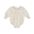 AW25 Deolinda Baby Girls Cream & Pink Smocked Floral Romper